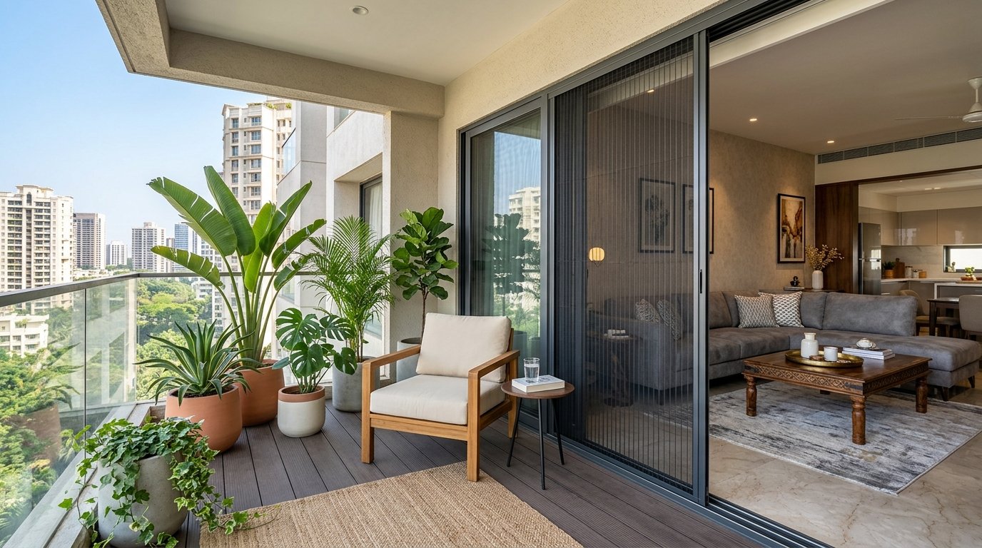 Balcony Pleated Mesh