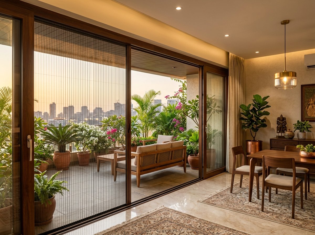 Pleated Mesh Doors