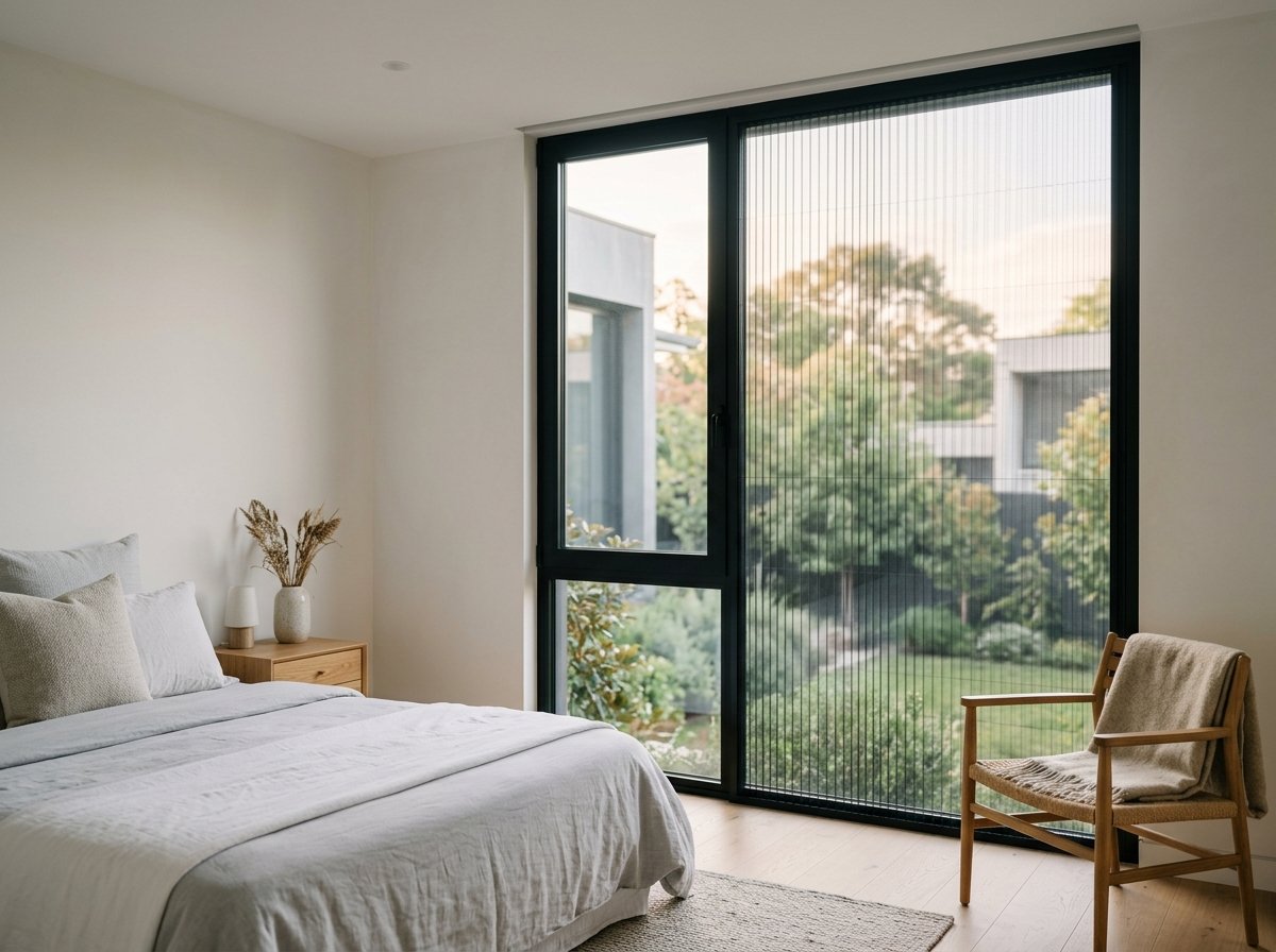 Pleated Mesh Windows